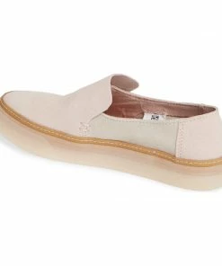 TOMS SHOES Sunset (Blush/Birch Suede) Slip-On Platform Sneakers