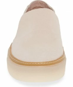 TOMS SHOES Sunset (Blush/Birch Suede) Slip-On Platform Sneakers