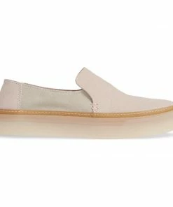 TOMS SHOES Sunset (Blush/Birch Suede) Slip-On Platform Sneakers