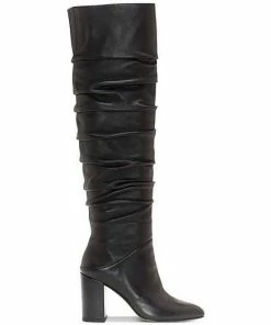 INC International Concepts Tabithaa Leather Ruched Knee-High Boots