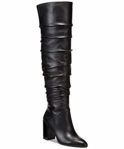 INC International Concepts Tabithaa Leather Ruched Knee-High Boots