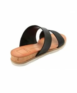 Dolce Vita SHOES Vala Embossed-Leather Slide Sandals