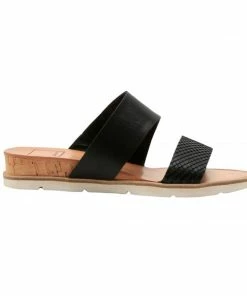 Dolce Vita SHOES Vala Embossed-Leather Slide Sandals