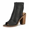 UGG Valencia Peep Toe Block Heel Leather Booties