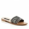 Aqua Zebra Print Slide Sandals SHOES