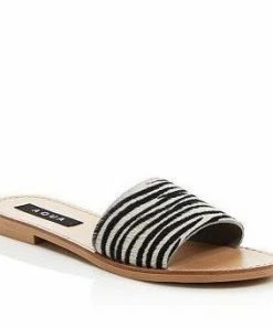 Aqua Zebra Print Slide Sandals SHOES