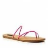 Aqua SHOES Zeus Leather Open Toe Strappy Sandals Pink Neon