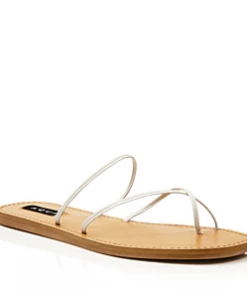 Aqua Zeus Leather Open Toe Strappy Sandals White SHOES